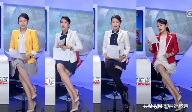 “迷你短裙+丝袜高跟”的性感美女,体育节目第一美女主持